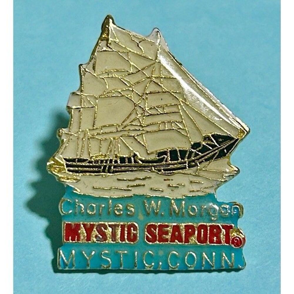 Charles W Morgan Mystic Seaport Connecticut Travel Souvenir Lapel Pin,1 day Ship